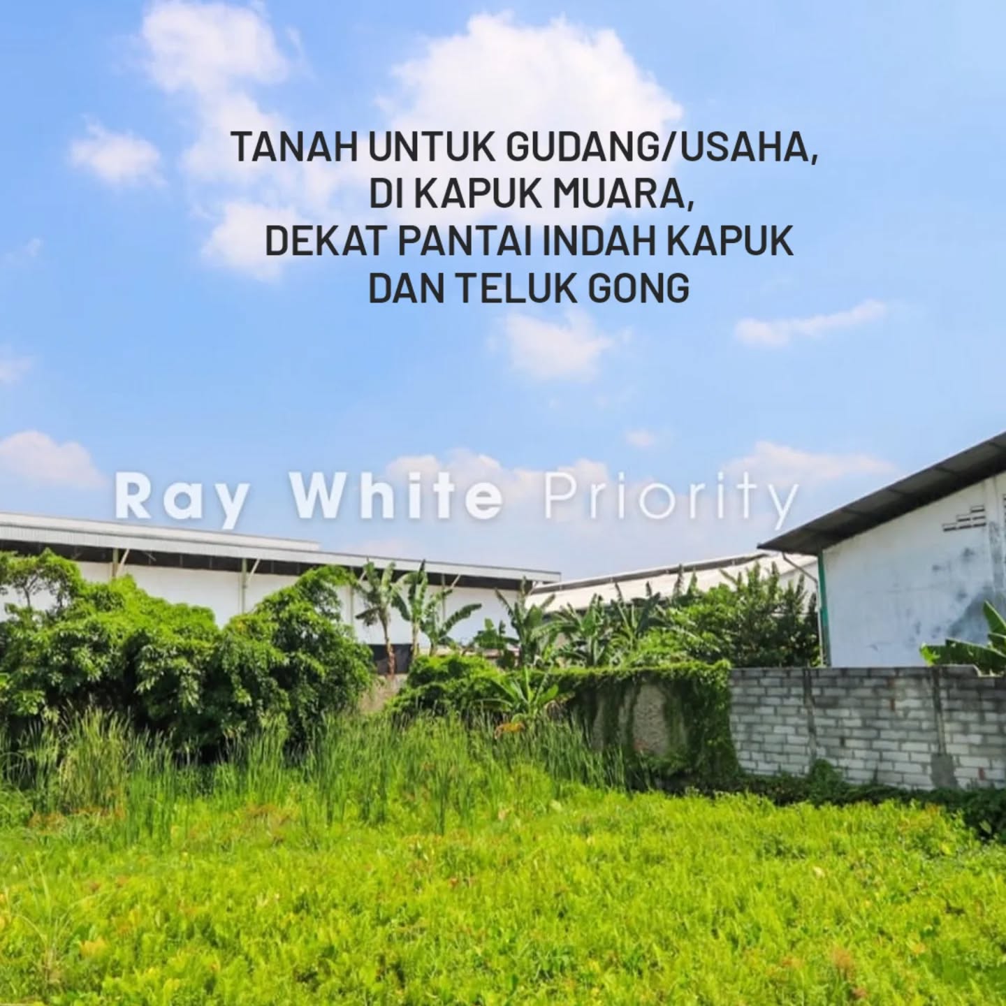 DIJUAL Tanah untuk usaha/gudang di Kapuk Muara, dekat Pantai Indah Kapuk dan Teluk Gong, Jakarta Utara