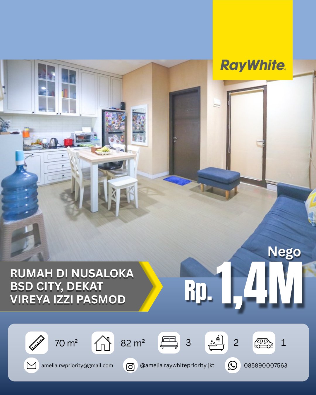 Rumah di Nusaloka BSD City, dekat Vireya, IZZI, Pasar Modern BSD - foto 1