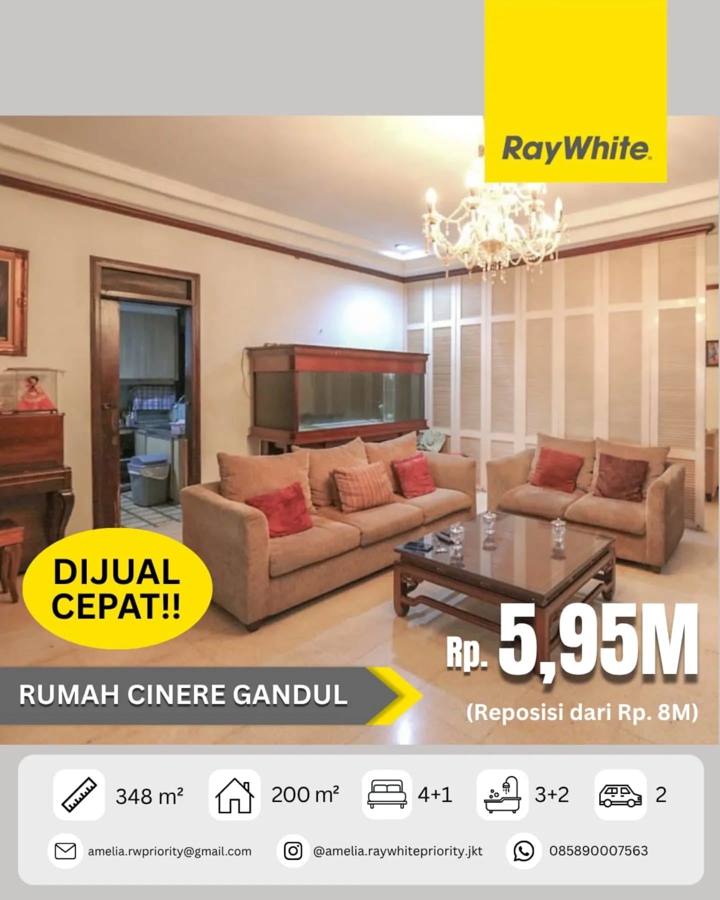 DIJUAL CEPAT Rumah Klasik & Luas di Cinere, Gandul