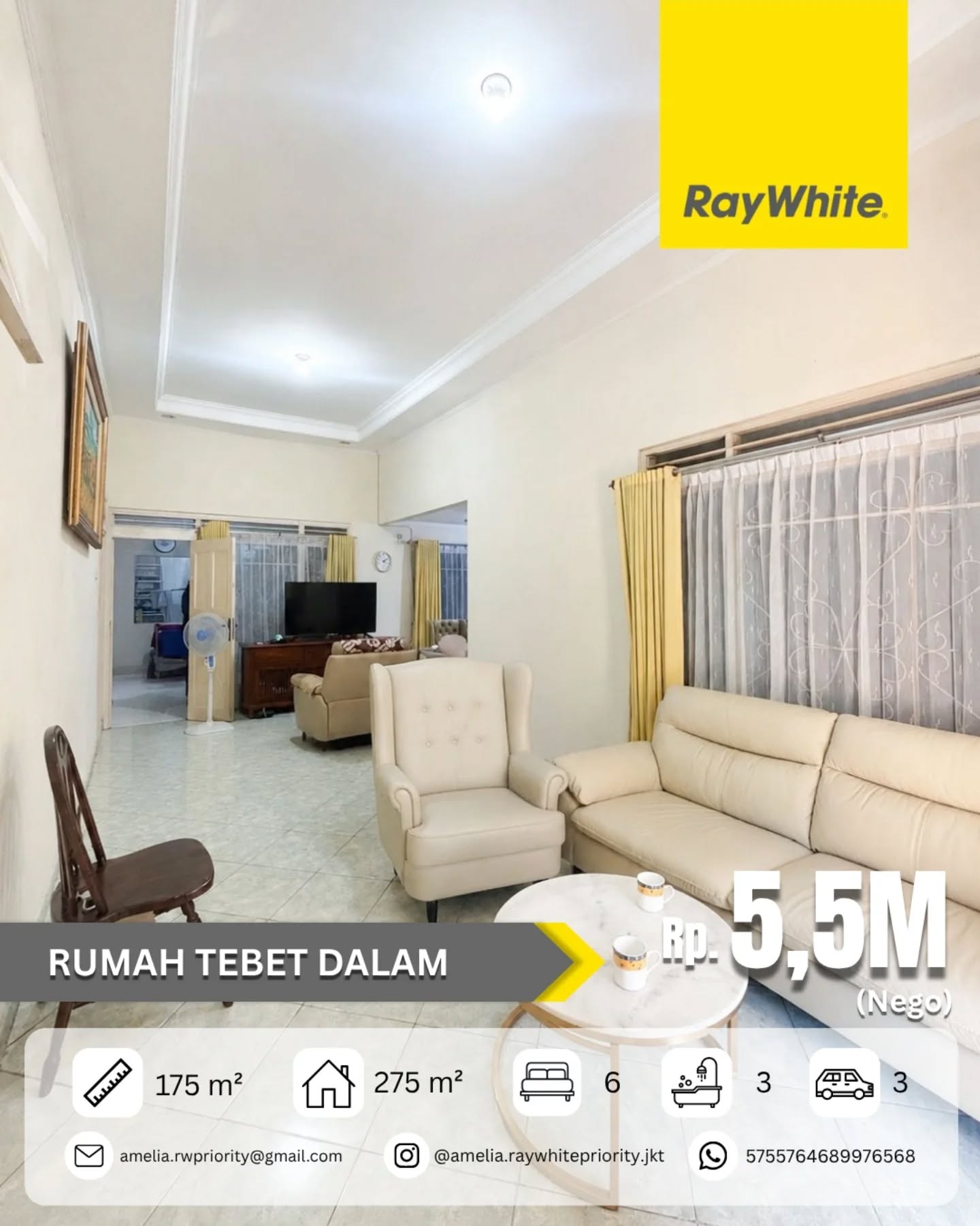 DIJUAL RUMAH STRATEGIS DAN SIAP HUNI DI KAWASAN TEBET DALAM, JAKARTA SELATAN, SANGAT COCOK UNTUK USAHA KOST MAUPUN RUMAH TINGGAL